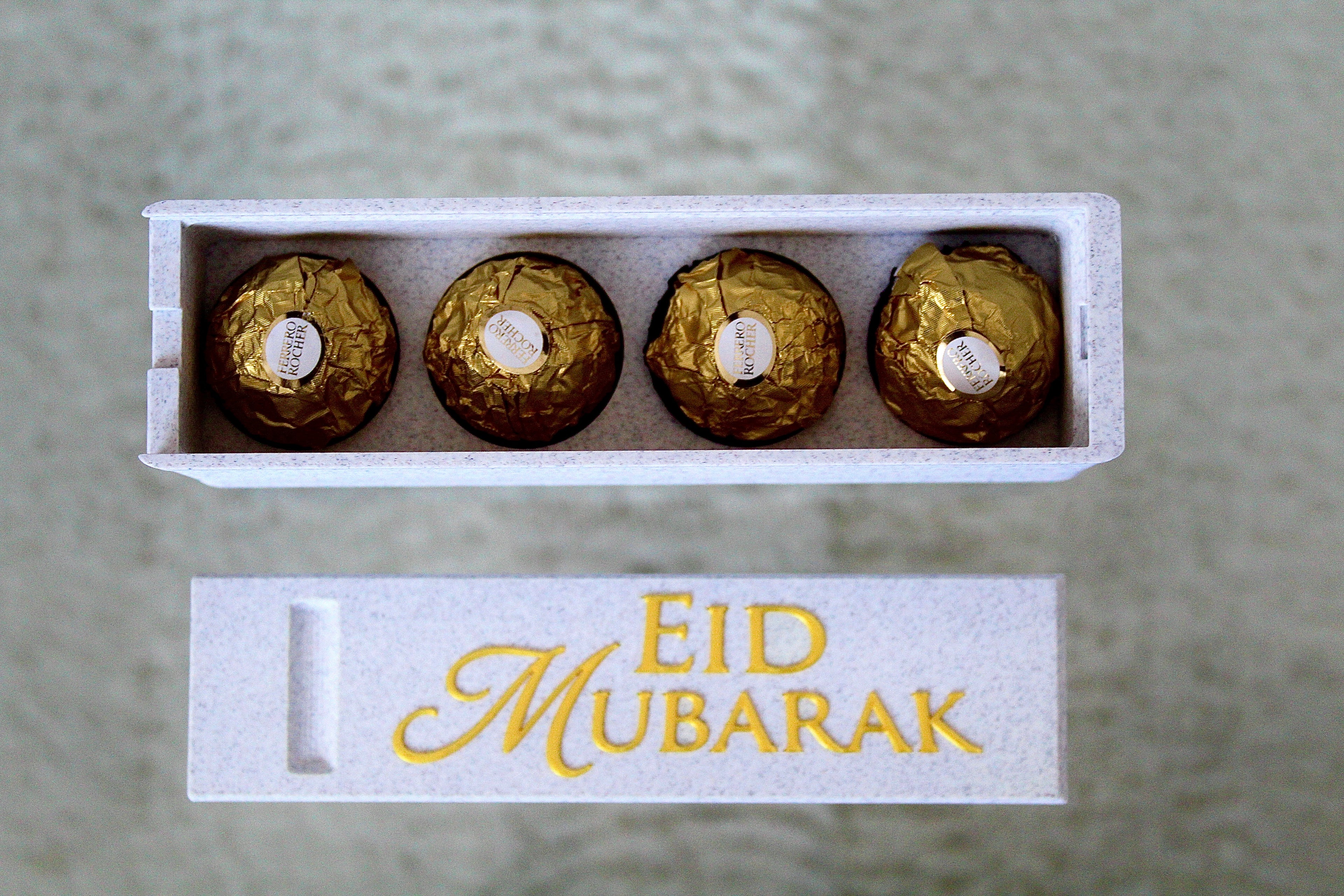 Eid Mubarak Geschenkbox | Ramadan Bayram | Schokoladenbox | MarmorOptik